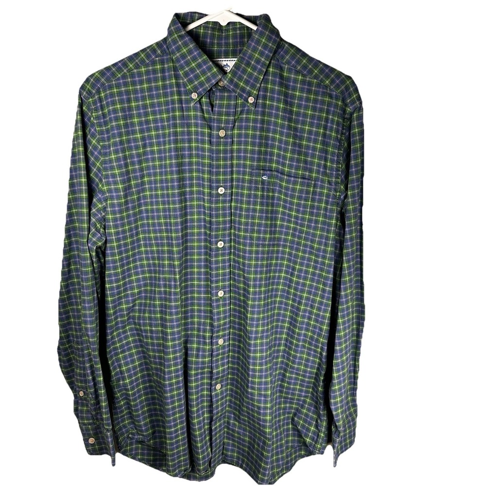 Southern Tide EUC Men's Medium Classic Fit Green,‎ Blue, Pink Plaid Long Sleeve
